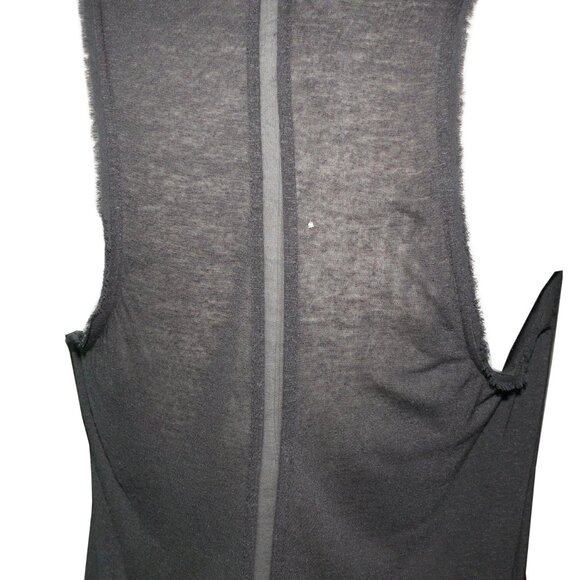 HELMUT LANG GREY SLUB KNIT SHEER TANK w/TWIST NECK SZ SMALL - Picture 5 of 6
